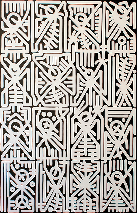 Greek artist, painting, artwork, dimitris ntokos, lives in Athens, signs, symbols, dimitris dokos, urban hieroglyphics, canvas, contemporary art, dialect, modern art