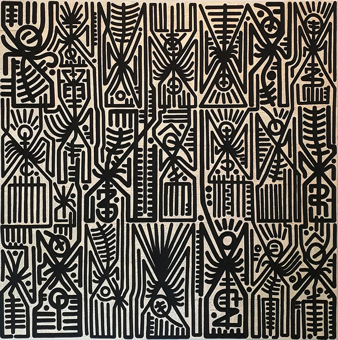 Greek artist, painting, artwork, dimitris ntokos, lives in Athens, signs, symbols, dimitris dokos, urban hieroglyphics, canvas, contemporary art, dialect, modern art