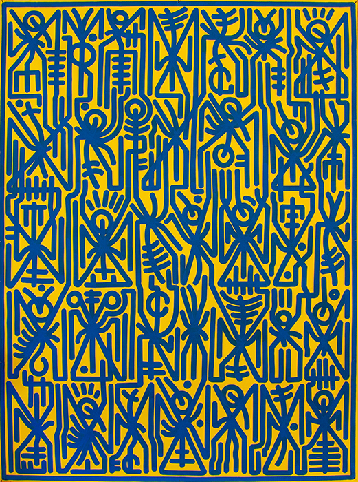 Greek artist, painting, artwork, dimitris ntokos, lives in Athens, signs, symbols, dimitris dokos, urban hieroglyphics, canvas, contemporary art, dialect, modern art