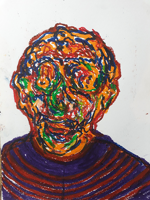 portrait, automatic portrait, paper, pastel, Greek artist, painting, artwork, dimitris ntokos, lives in Athens, scarab, scarabeus, beetle, dimitris dokos, canvas, contemporary art, modern art, art, beetle, optic art, art